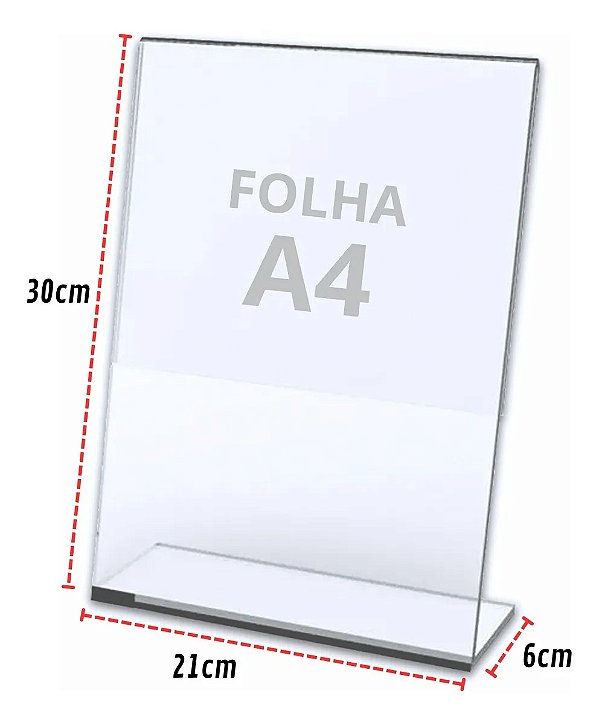 Display de Acrílico Transparente A4