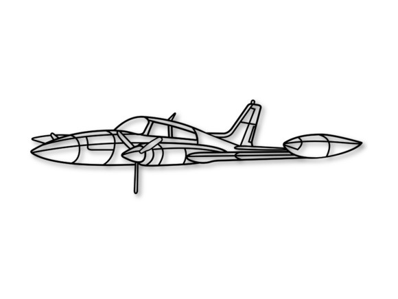 Quadro Vazado Avião Cessna 310R em Acrílico Preto 2mm