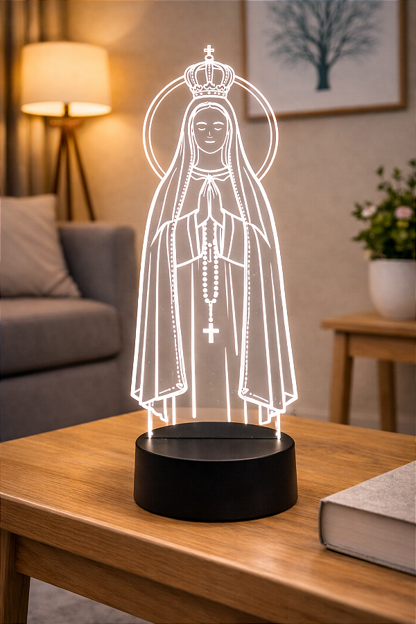 Luminária Led 3D Santo Nossa Senhora de Fatima