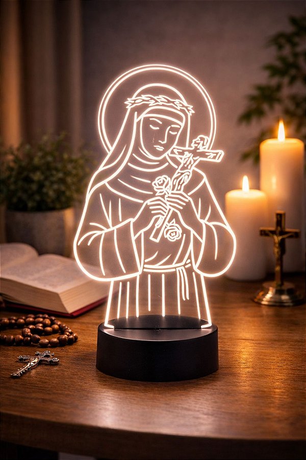 Luminária Led 3D Santa Rita de Cassia