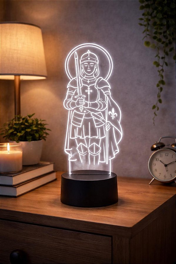 Luminária Led 3D Santa Joana D'arc