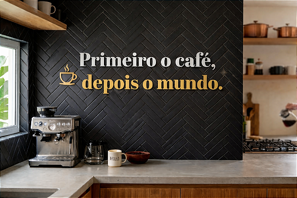 Letreiro - Primeiro o café, depois o mundo 58X10cm