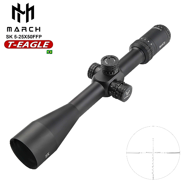 Luneta March SK 5-25x50 IR FFP Retículo Iluminado