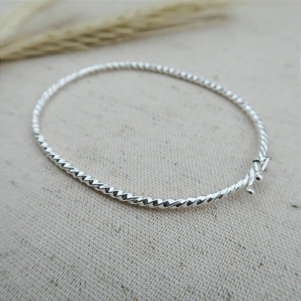 Bracelete Torcida em Prata 925