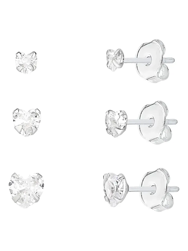 Trio Ponto de Luz Coração em Prata 925 - Khlóris