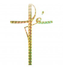 Adesivo Fé Dourado - 9,2cm x 5,5cm