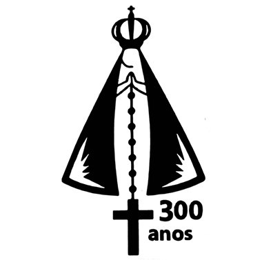 Adesivo Nossa Senhora Aparecida 300 Anos Pequeno Preto