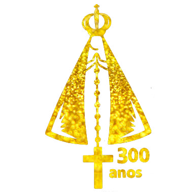 Adesivo Nossa Senhora Aparecida 300 Anos Pequeno Dourado