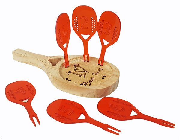 Petisqueira Raquete de Beach Tennis - Com Mini Raquetes de Acrílico