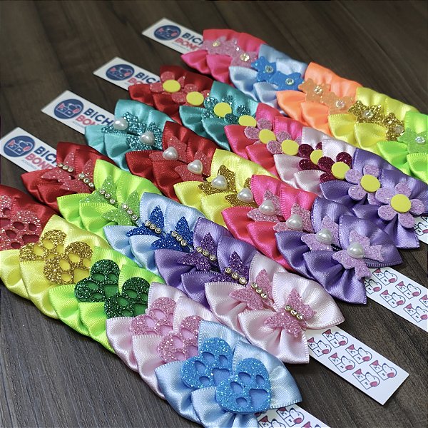 Laço Pet M com enfeite de EVA 10 unidades