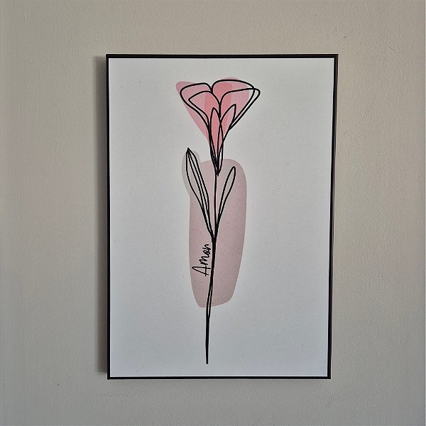 Quadro de Aço Rosa Amor