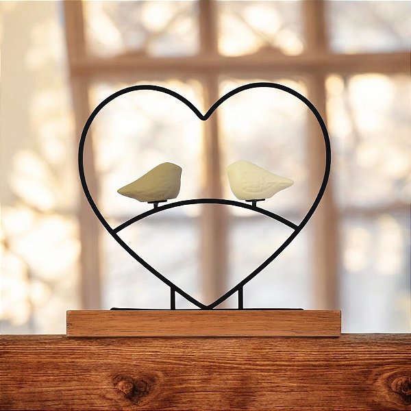 Enfeite Coração Pássaros