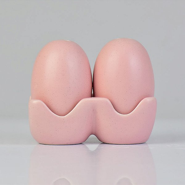Porta Tempero Ovo Rosa C/2