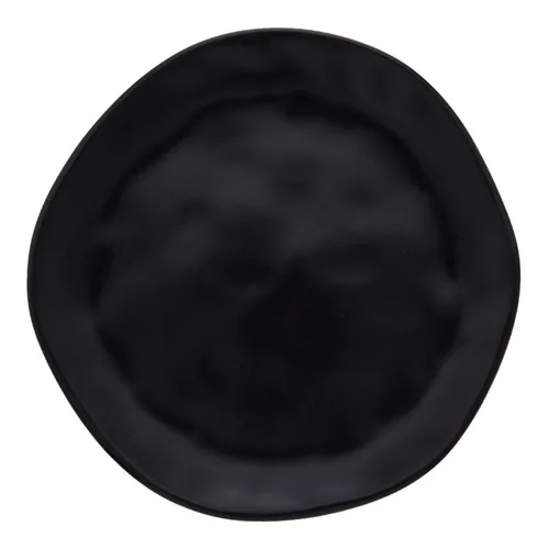 Prato Raso em Cerâmica Organic Preto