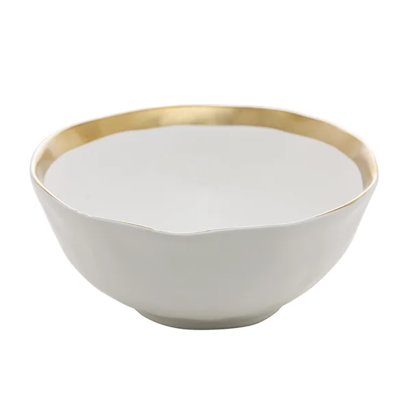 Bowl de Porcelana Dubai Branco Detalhes Dourados 15,5x7cm