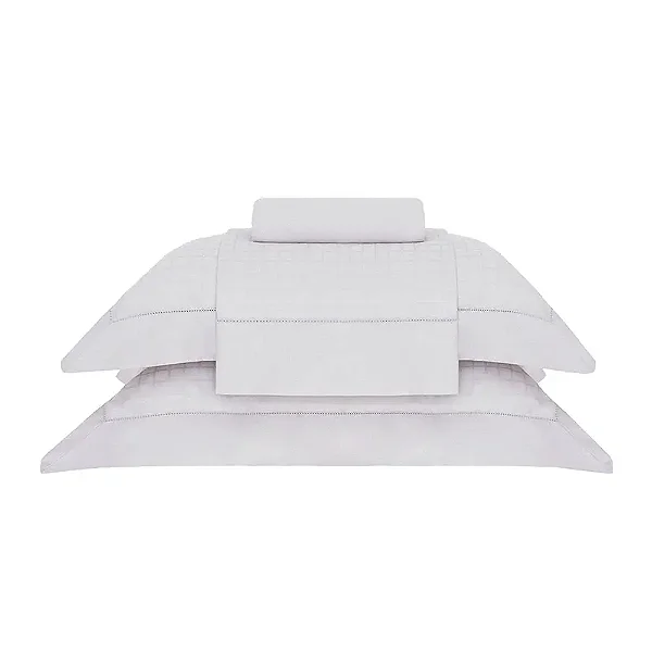 Jogo de Cama Buddemeyer Super King Damask Square Cinza