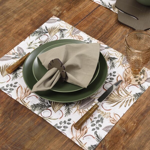 Anel de Guardanapo 4 Peças Folha De Adão Artwood