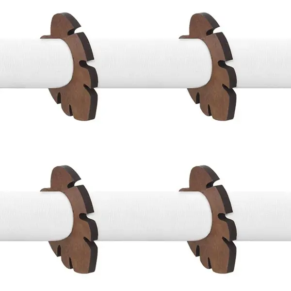 Anel de Guardanapo 4 Peças Folha de Adão Artwood em MDF Decorativo