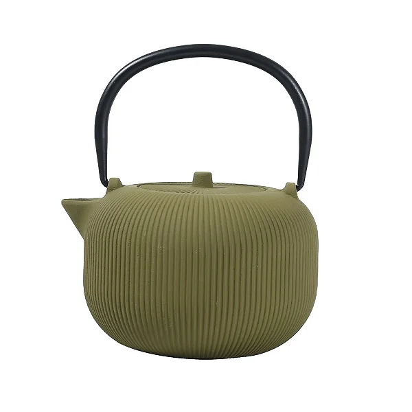 Chaleira De Ferro Canelado Verde Oliva 1L