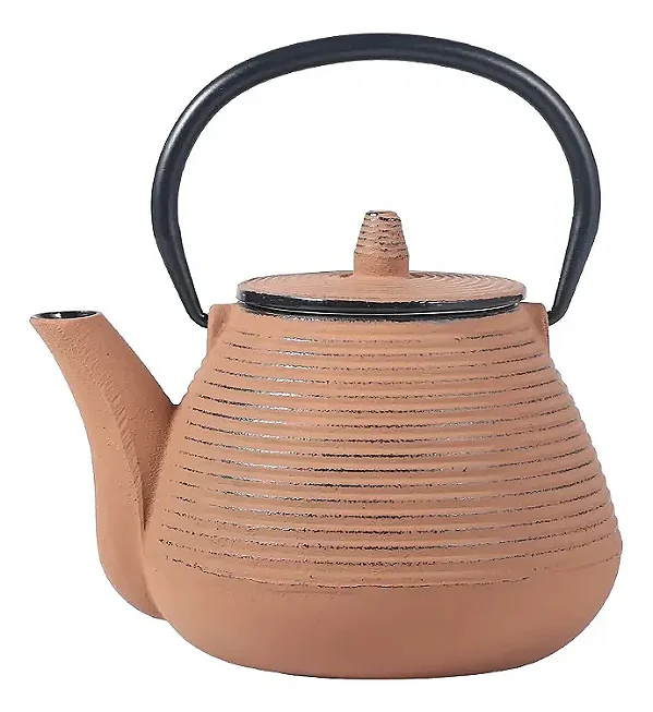 Chaleira De Ferro Canelado Bege 1L