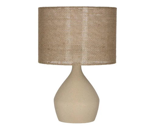 Abajur Em Cerâmica E Fibra