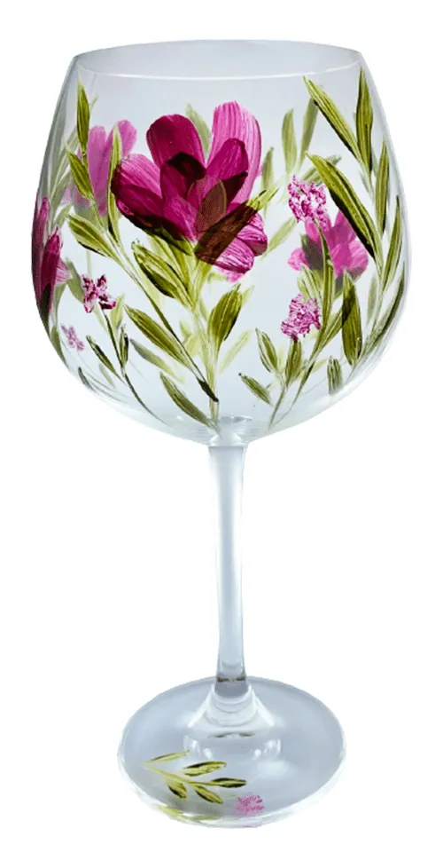 Taça De Cristal Flora Rosa 600ml