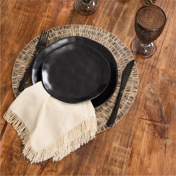 Jogo de Jantar Organic Preto em Cerâmica – Pratos Rasos e de Lanche | Conjuntos 4 e 6 Peças