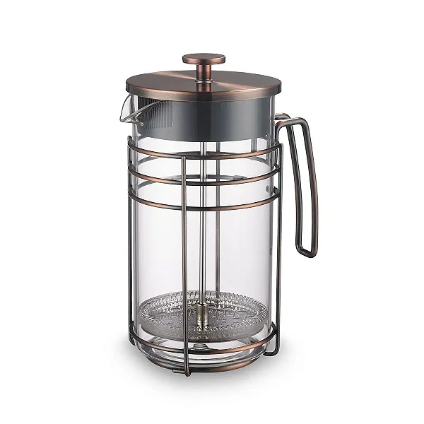 Cafeteira Francesa em Vidro Borossilicato e Aço Inox 1L Oxford – Prensa Francesa Modern