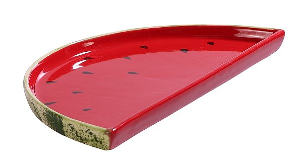 Fatia Melancia Tutti-Frutti em Cerâmica Decorativa Pintada à Mão