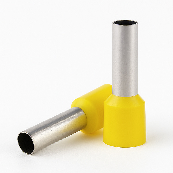 Terminal Tubular Ilhós 6,00mm 12mm Simples Amarelo 1000 Pçs