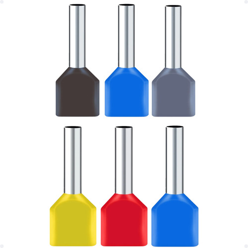 Terminal Tubular Ilhós Duplo 2x 1,5 2,5 4,0 6 10 16 120 Pçs