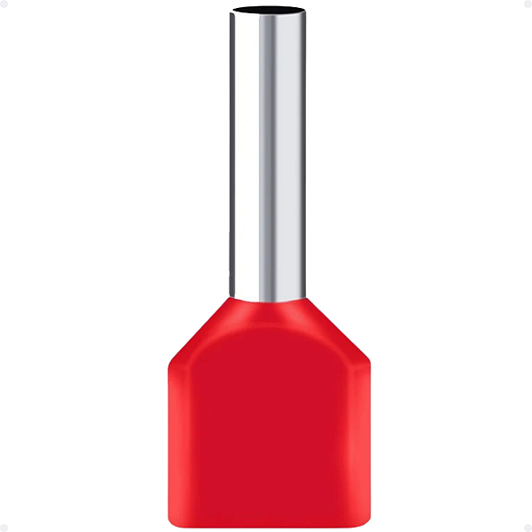 Terminal Tubular ilhós Duplo  10mm 100pçs