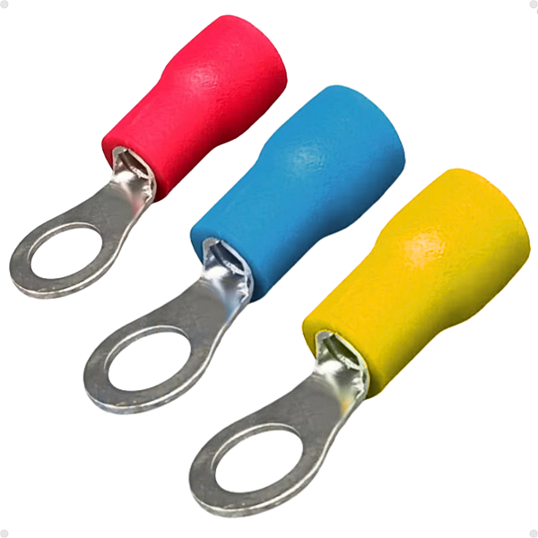 Terminal Olhal M4 M6 Pré Isolado 120 Pçs 0,5mm a 6mm 20 Cd