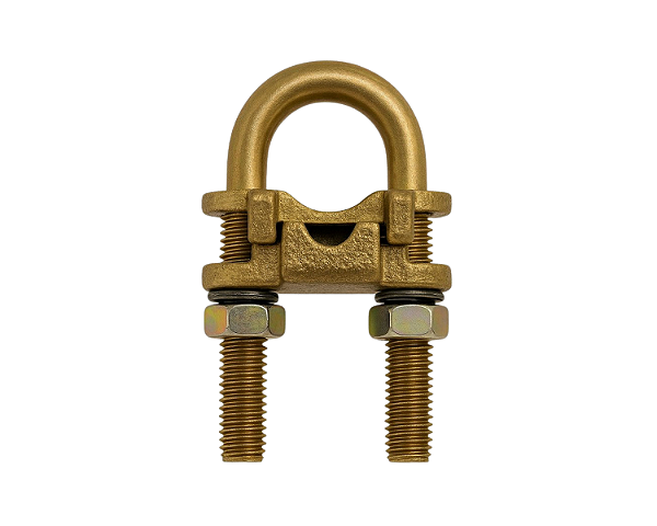 Grampo de Aterramento GTU Duplo Reforçado para Haste 1/2" a 5/8" em Latão