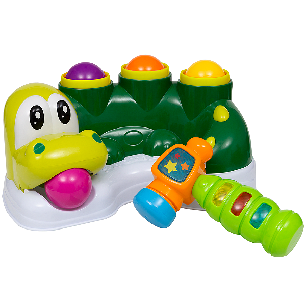 Brinquedo Jacaré Bate Martelo Com Som E Luzes E 6 Bolas Buba