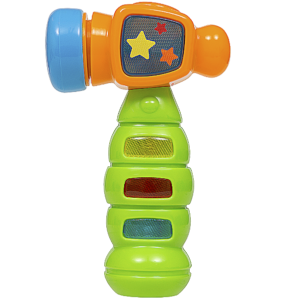 Martelo Brinquedo Atividades Buba Som E Luz Bebê Sensorial Cor:Verde limão