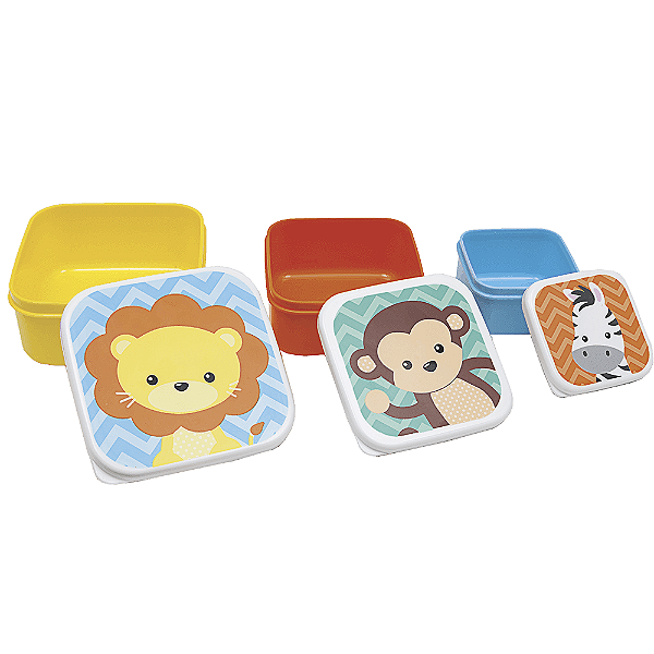 Kit 3 Potinhos Buba Lanche Alimentos Papinha Animal Fun