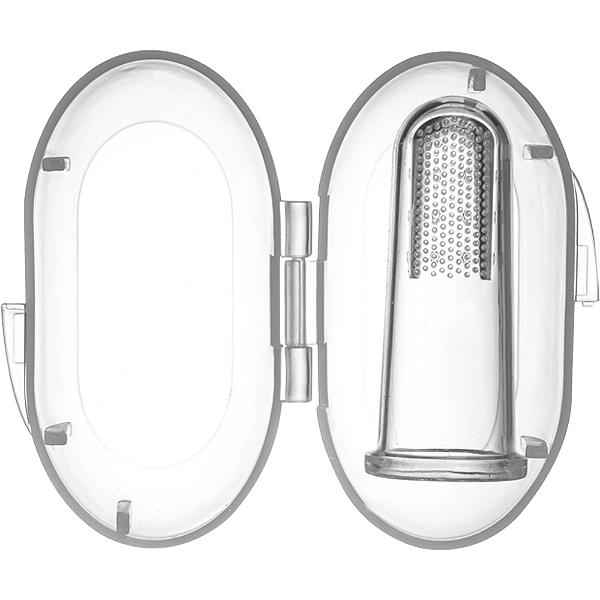 Escova Massageadora Gengiva Silicone Com Estojo Bebês Buba Cor:Transparente