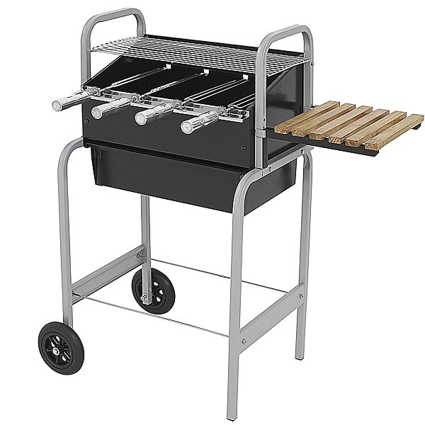 Churrasqueira Portatil Fixa Grill 4 Espetos 1 Grelha