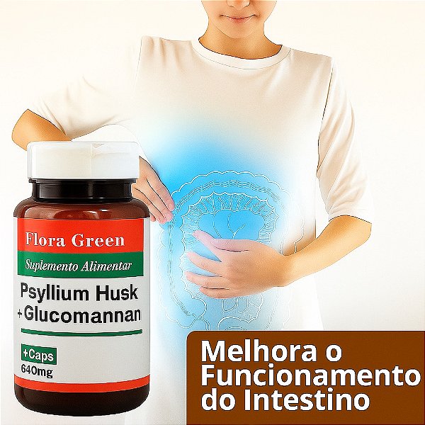 Glucomannan com Psyllyum Husk- 60 caps/ 640mg