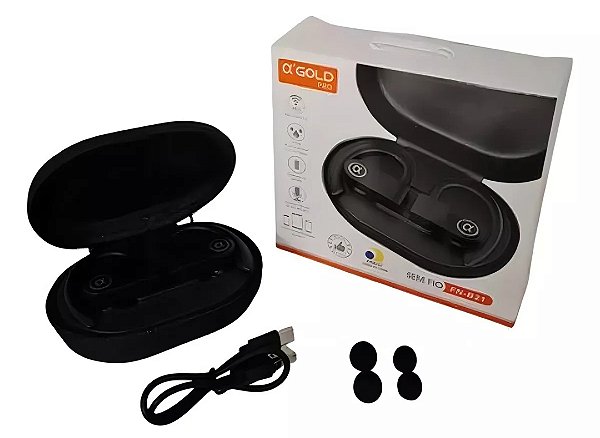 FONE DE OUVIDO BLUETOOTH SEM FIO FNB21 AGOLD