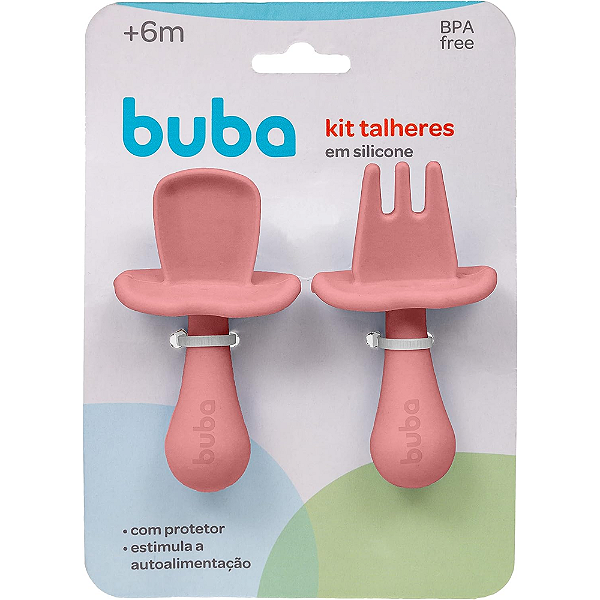 Kit Talher em Silicone Rosa da Buba