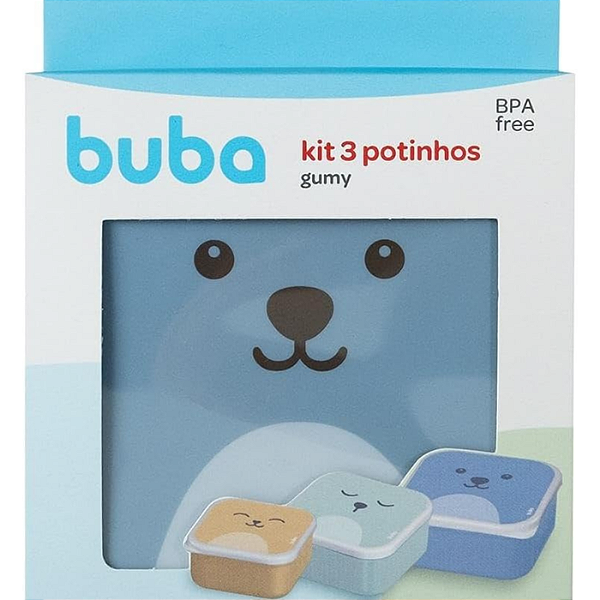 Kit 3 Potinhos Gumy da Buba - Azul