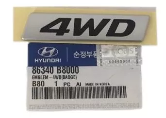 Emblema 4wd Tampa Traseira Hyundai Grand Santa Fe 2013/16
