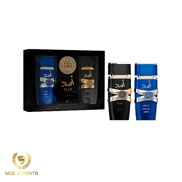 Kit Asad + Asad Zanzibar Lattafa - Eau de Parfum - 100ml cada - Masculino