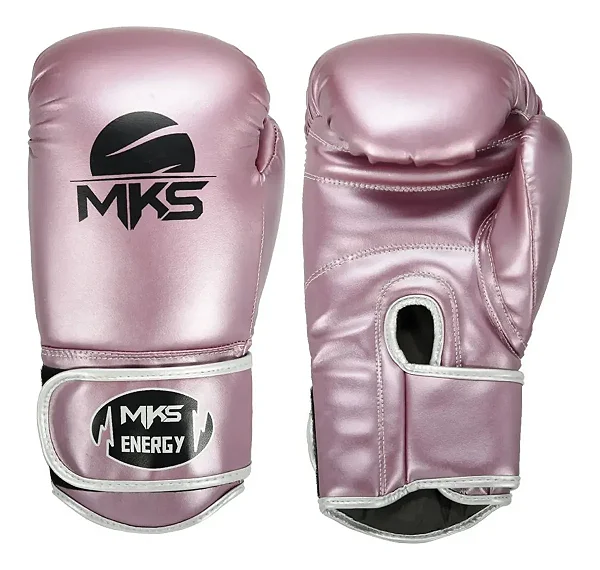 Luva de Boxe MKS Energy Rosa Prata