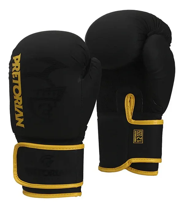 Luva De Boxe Muay Thai Fx2 Preto/Amarelo Pretorian