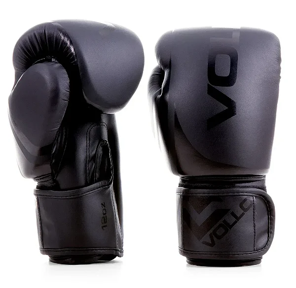 Luva de Boxe Muay Thai Kickboxing Training Preta Vollo