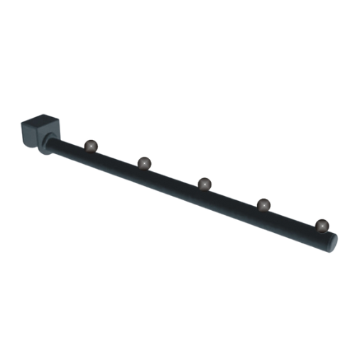 5 Peças de Rt Redondo Para Régua Para Cremalheira 40 cm com 5 Esferas Branco ou Preto