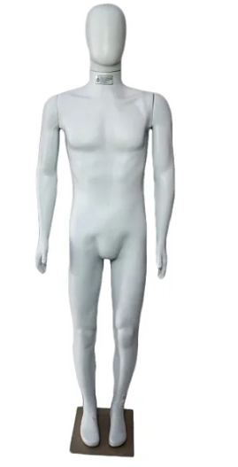 Manequim Masculino Articulado Corpo Inteiro C/ Base – Estilo e Funcionalidade para Sua Vitrine – Branco – Resina Plástica